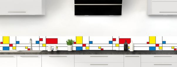 Crédence de cuisine Rectangles Mondrian frise