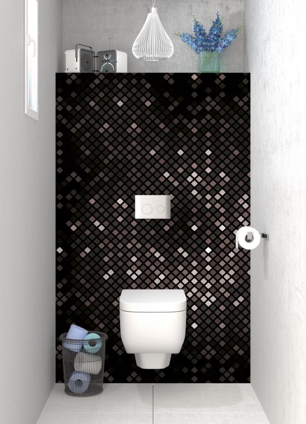 Panneau WC Diamants brillants couleur Noir