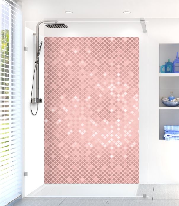 Panneau de douche Diamants brillants couleur Quartz rose