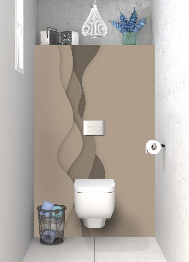 Panneau WC Vagues couleur Mulot motif inversé
