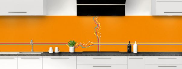 Crédence de cuisine Light painting couleur Citrouille panoramique motif inversé
