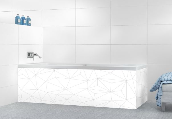 Décor de baignoire original avec tracés en réseau comme une constellation pour une salle de bain graphique