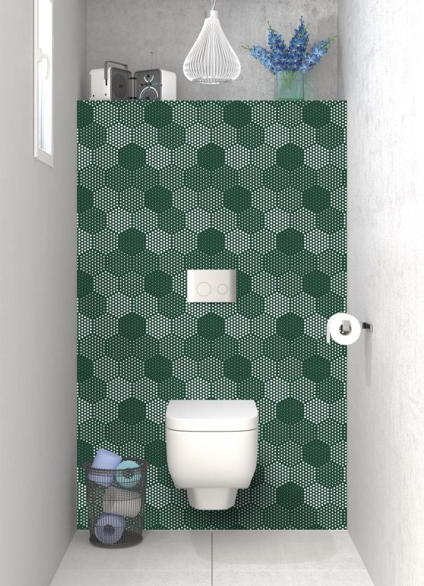 Panneau WC Camaïeu hexagone couleur Vert avocat