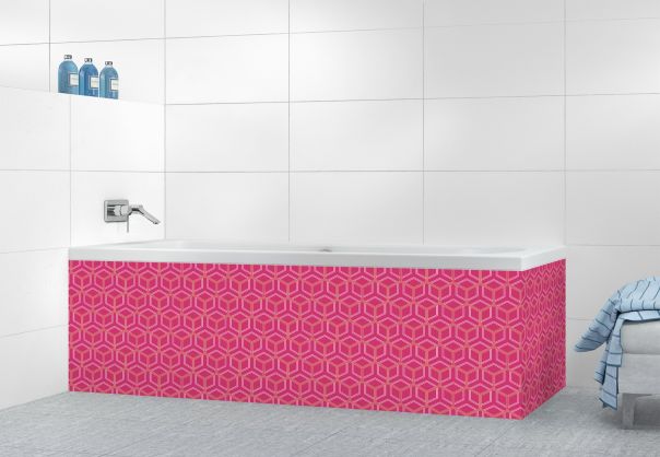 Panneau tablier de bain Mailles doré couleur Saphir rose