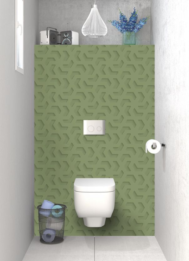 Panneau WC Hélice en relief couleur Vert sauge