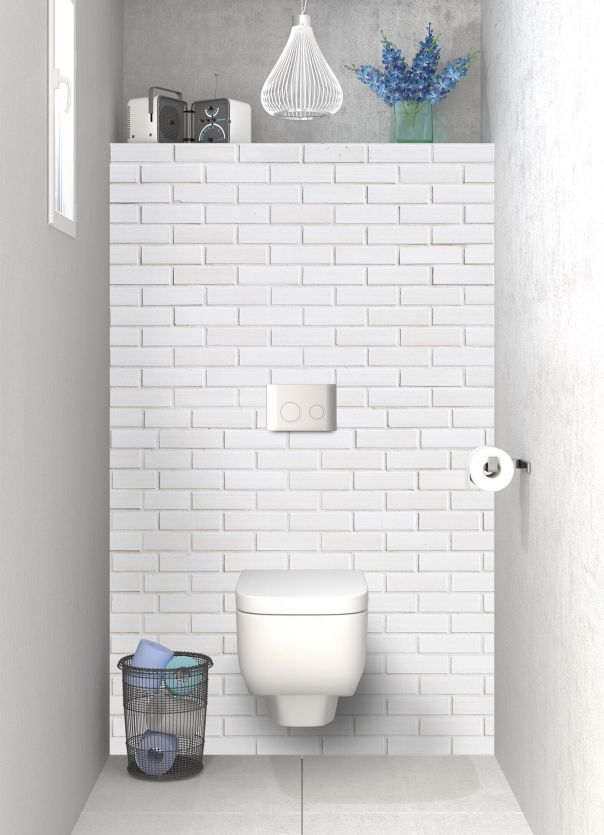 Panneau WC Briques blanches