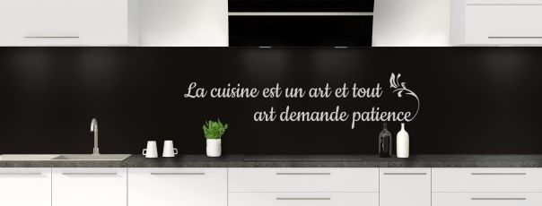 Crédence de cuisine Citation  couleur Noir panoramique