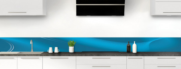 Crédence de cuisine Volute couleur bleu baltic dosseret motif inversé