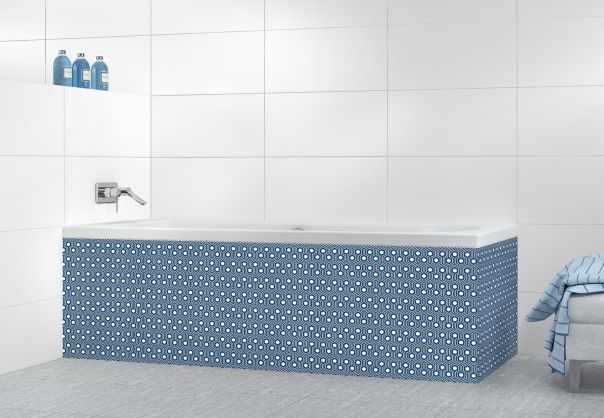 Panneau tablier de bain Hexagones  couleur Bleu électrique