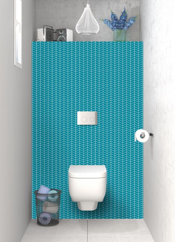 Panneau WC Origami  couleur Bleu paon