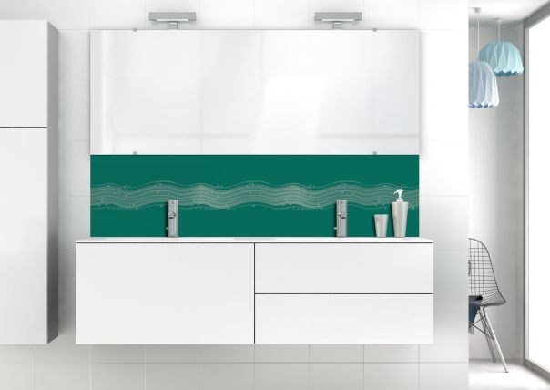 Panneau vasque Vagues design couleur Vert jade