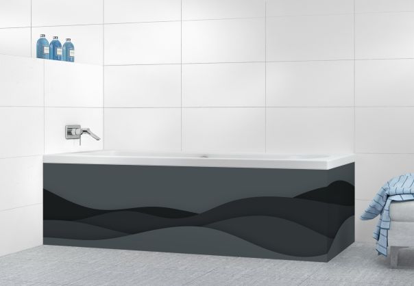 Panneau tablier de bain Vagues couleur Gris anthracite motif inversé