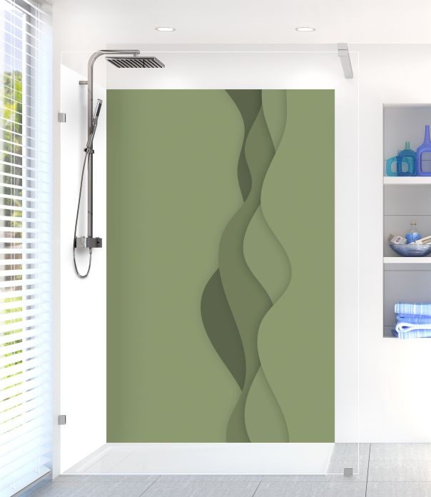 Panneau de douche Vagues couleur Vert sauge