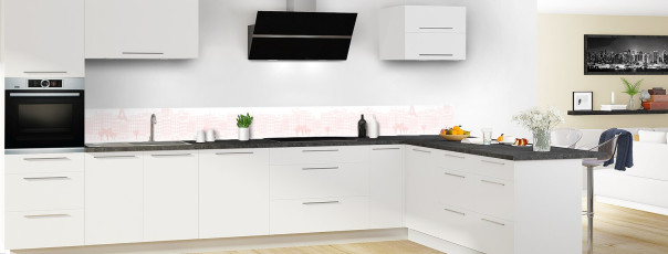 Crédence de cuisine La rue couleur Quartz rose frise en perspective
