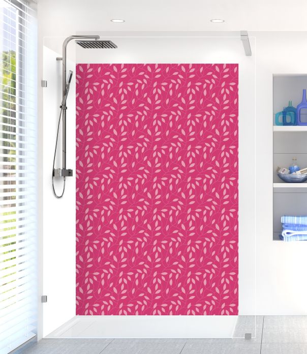 Panneau de douche Rideau de feuilles  couleur Saphir rose