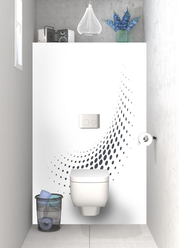 Panneau WC Nuage de points couleur Gris anthracite motif inversé