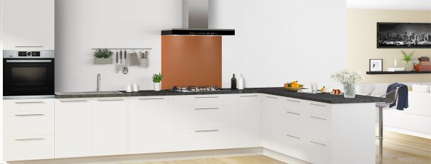 Crédence de cuisine Cuivre brossé fond de hotte en perspective