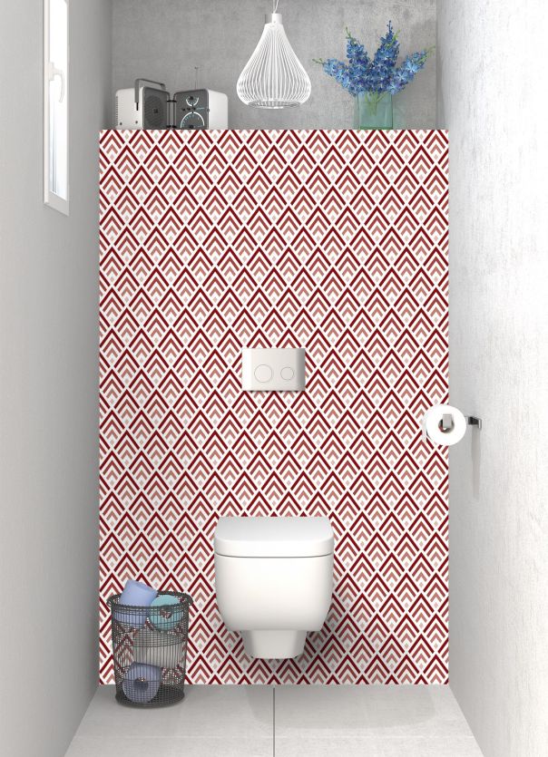 Panneau WC Ecailles  couleur Rouge grenat