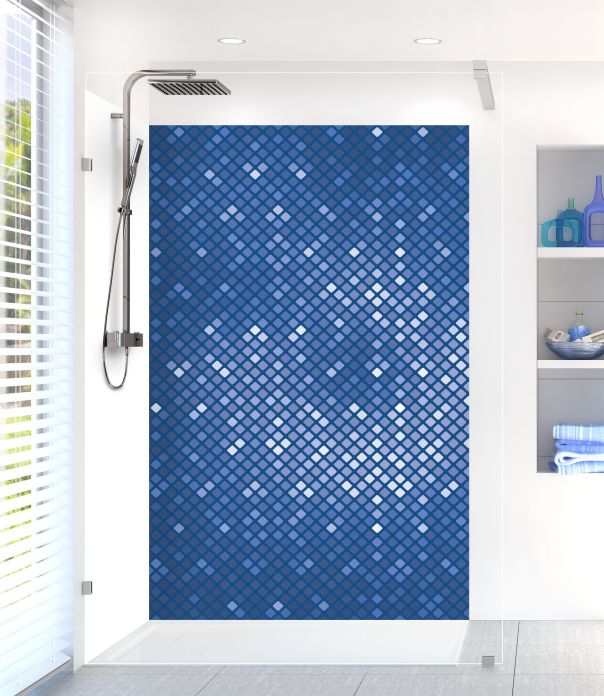 Panneau de douche Diamants brillants couleur Bleu électrique