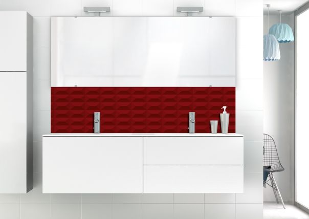 Panneau vasque Briques en relief couleur Rouge grenat