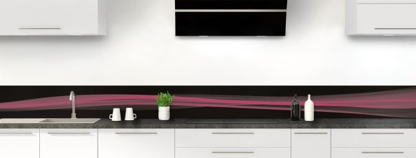 Crédence de cuisine Lignes design couleur Saphir rose frise motif inversé