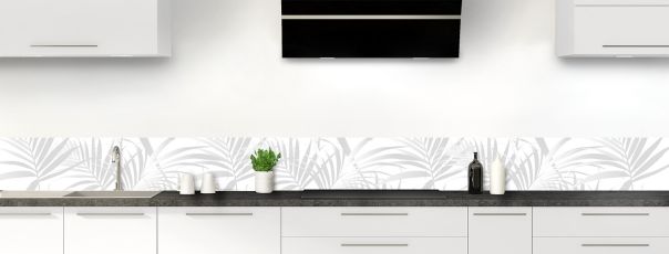 Crédence de cuisine Feuilles tropicales couleur Gris perle frise