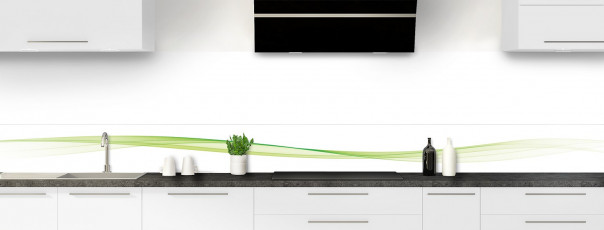 Crédence de cuisine Vague graphique couleur vert olive dosseret