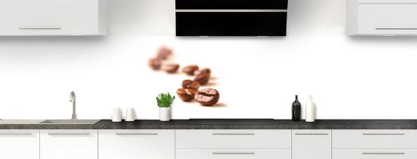 Crédence de cuisine Grains de café panoramique motif inversé