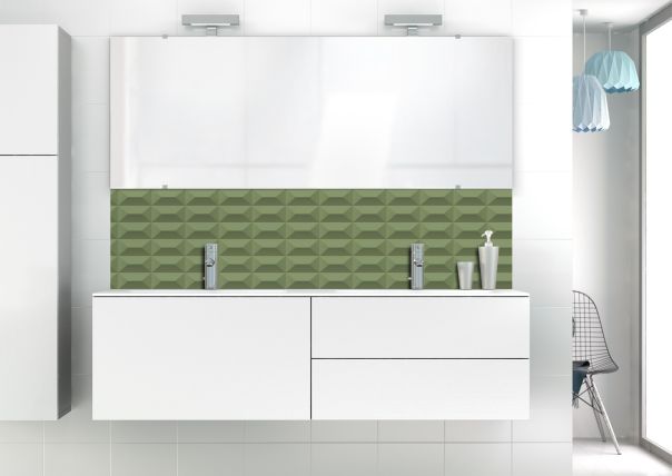 Panneau vasque Briques en relief couleur Vert sauge