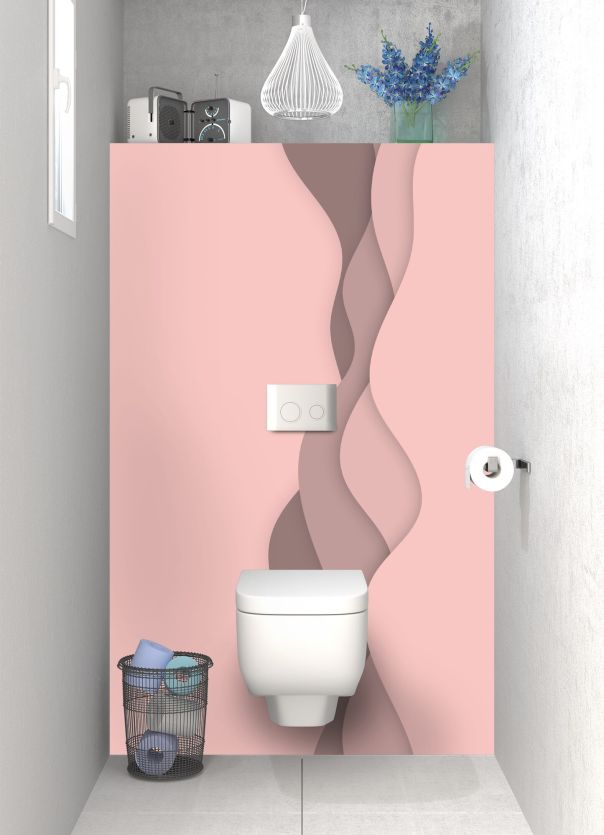 Panneau WC Vagues couleur Quartz rose