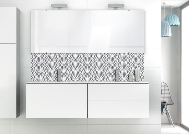 Panneau vasque Mosaïque petits cœurs couleur Gris anthracite