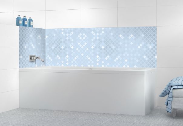 Panneau de bain Diamants brillants couleur Bleu dragée motif inversé