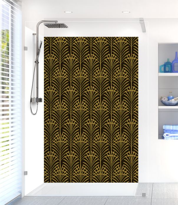 Panneau de douche Feuilles de palme couleur Curcuma