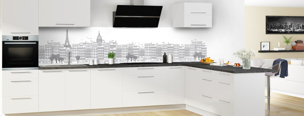 Crédence de cuisine La rue couleur Gris anthracite panoramique en perspective