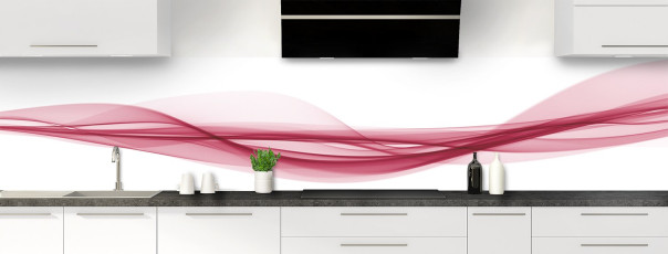 Crédence de cuisine Vaguelette couleur Saphir rose panoramique motif inversé