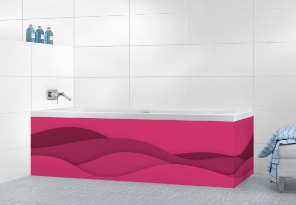 Panneau tablier de bain Vagues couleur Saphir rose