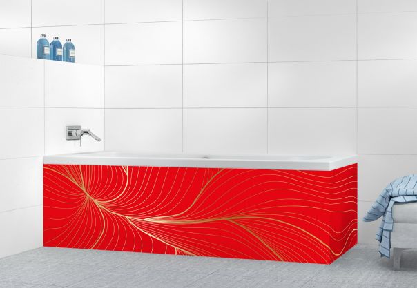 Panneau tablier de bain Volupté couleur Rouge vermillon motif inversé