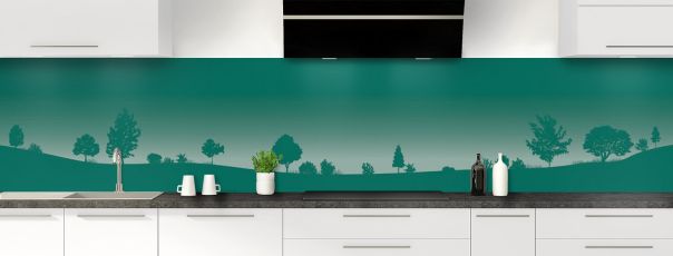 Crédence de cuisine Paysage couleur Vert jade panoramique