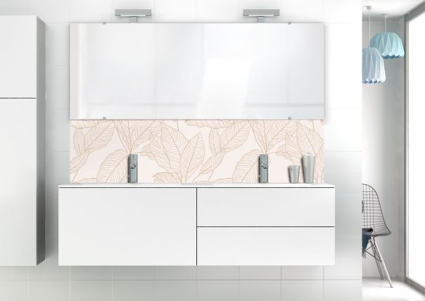 Panneau vasque Feuilles pastel motif inversé