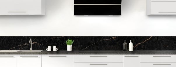 Crédence de cuisine Marbre noir frise