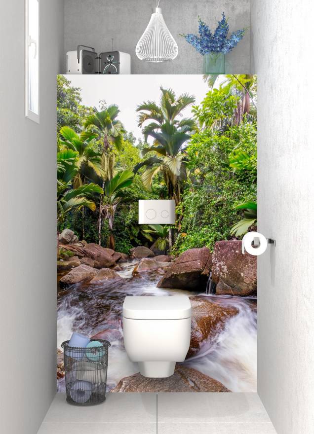 Revêtement mural toilette Cascade dans la jungle, C-macrédence