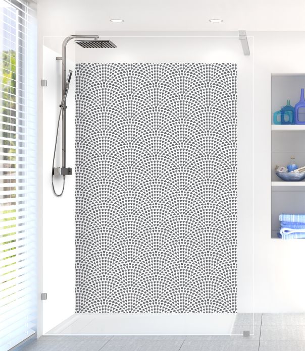 Panneau de douche Mosaïque petits cœurs couleur Gris anthracite