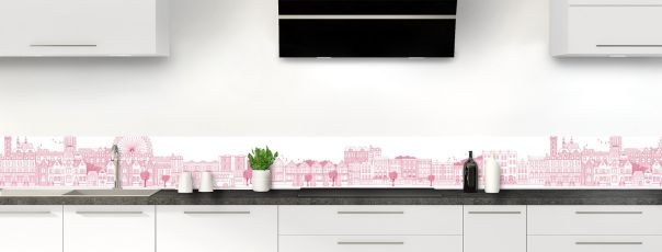 Crédence de cuisine Londres couleur Saphir rose frise