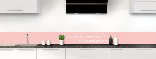 Crédence de cuisine Citation  couleur Quartz rose frise