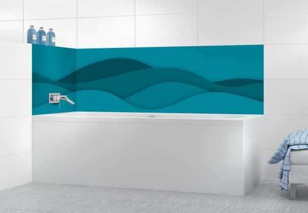 Panneau de bain Vagues couleur Bleu paon