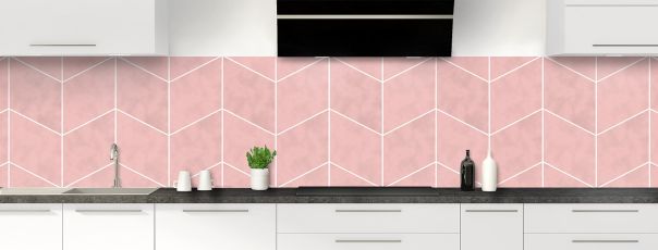 Crédence de cuisine Origami couleur Quartz rose panoramique