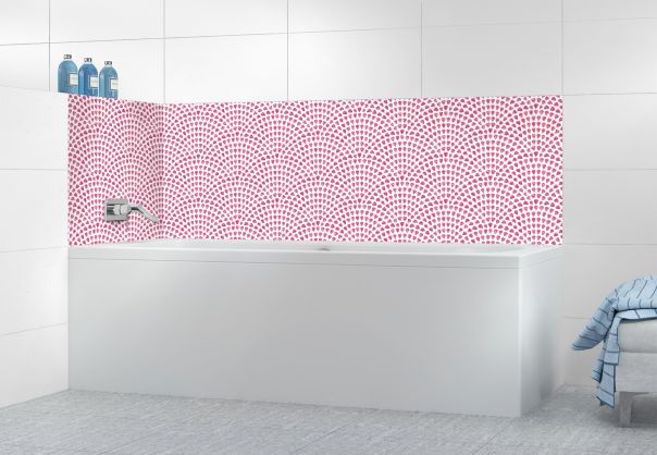 Panneau de bain Mosaïque petits cœurs couleur Saphir rose