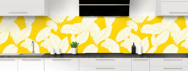 Crédence de cuisine Feuilles couleur couleur Mimosa panoramique motif inversé