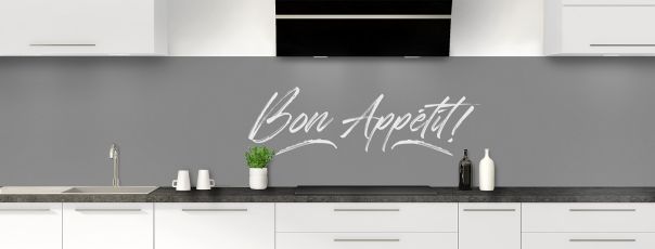 Crédence de cuisine Bon appétit couleur Gris pierre panoramique
