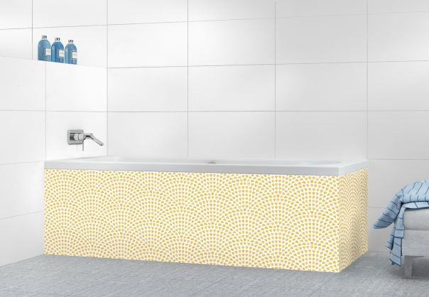 Panneau tablier de bain Mosaïque petits cœurs couleur Curcuma